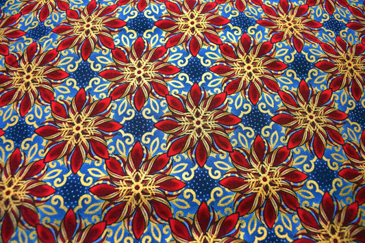 Red poinsettia Fabric , Quilting fabric, Jason Yenter - Price by the Half Metre The Quilt Sanctuary