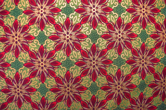 Green poinsettia Fabric , Quilting fabric, Jason Yenter - Price by the Half Metre The Quilt Sanctuary