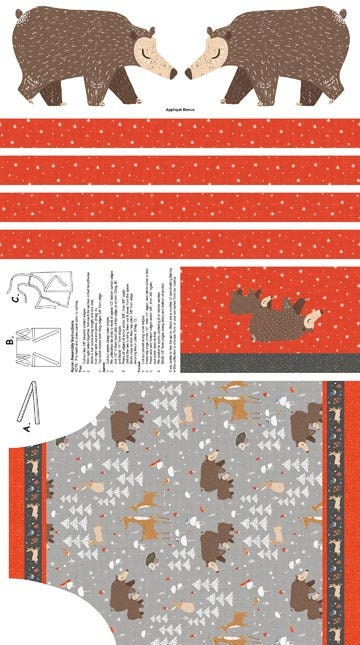 Winterland Christmas apron panel, fabric apron, apron fabric panel The Quilt Sanctuary