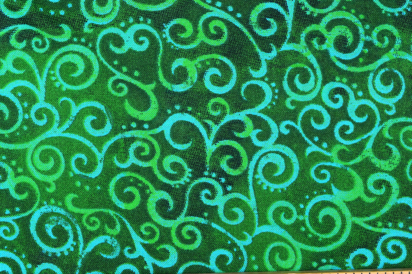 Tonal green Extra wide quilt backing fabric, cotton quilting fabric, Ombre Scrolls, price per half metre The Quilt Sanctuary