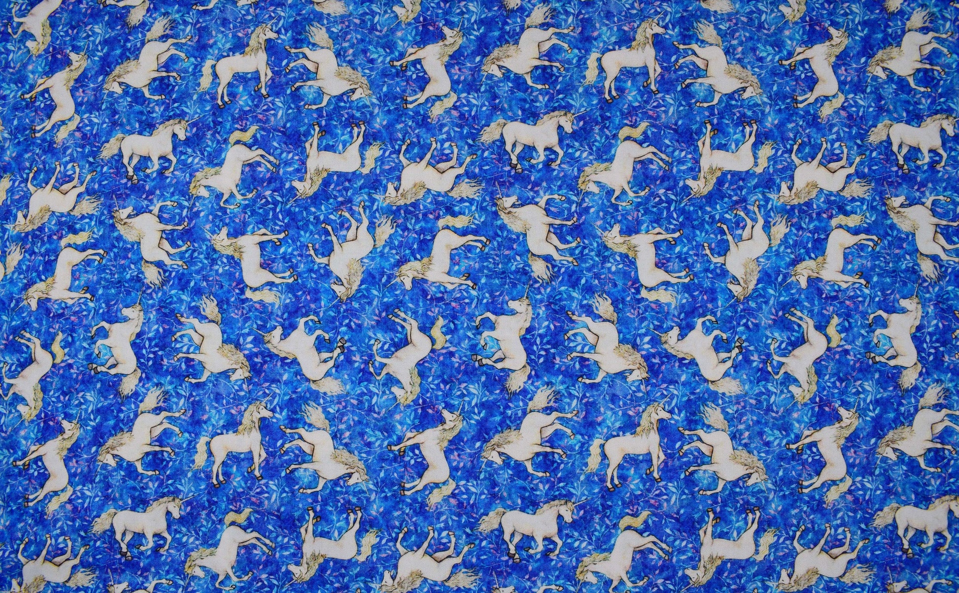 Small blue Unicorn fabric, Quilting fabric, cotton fabric, quilting treasures, Mystical, Price by the Half Metre The Quilt Sanctuary