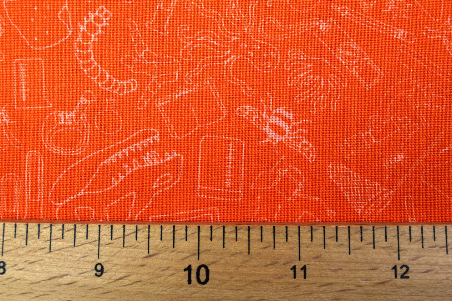 Orange scientific Quilting Fabric, Natural History Museum, cotton fabric - Price by the Half Metre The Quilt Sanctuary