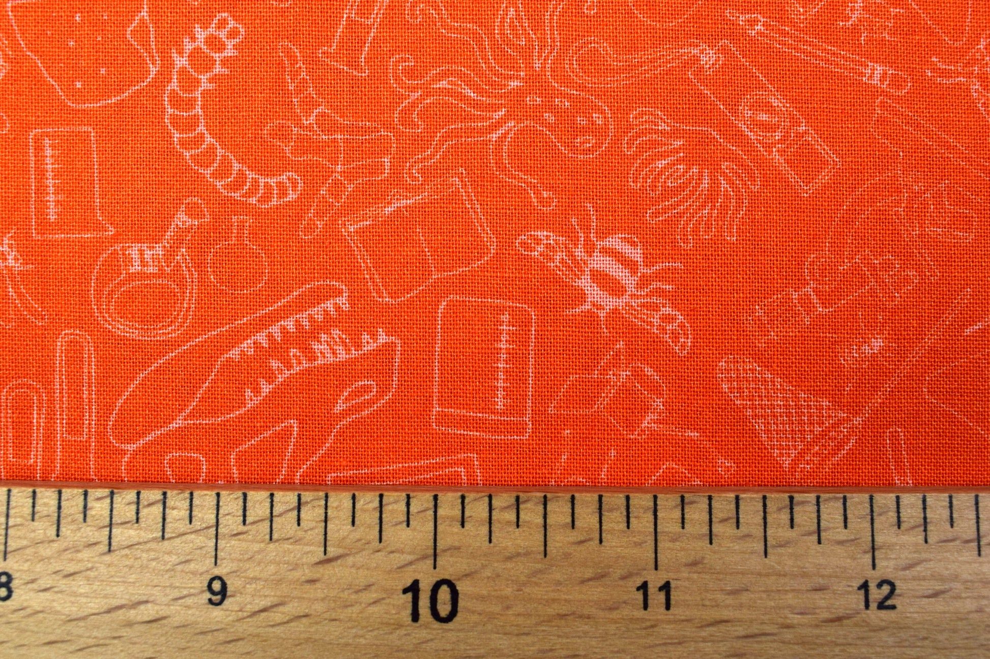 Orange scientific Quilting Fabric, Natural History Museum, cotton fabric - Price by the Half Metre The Quilt Sanctuary