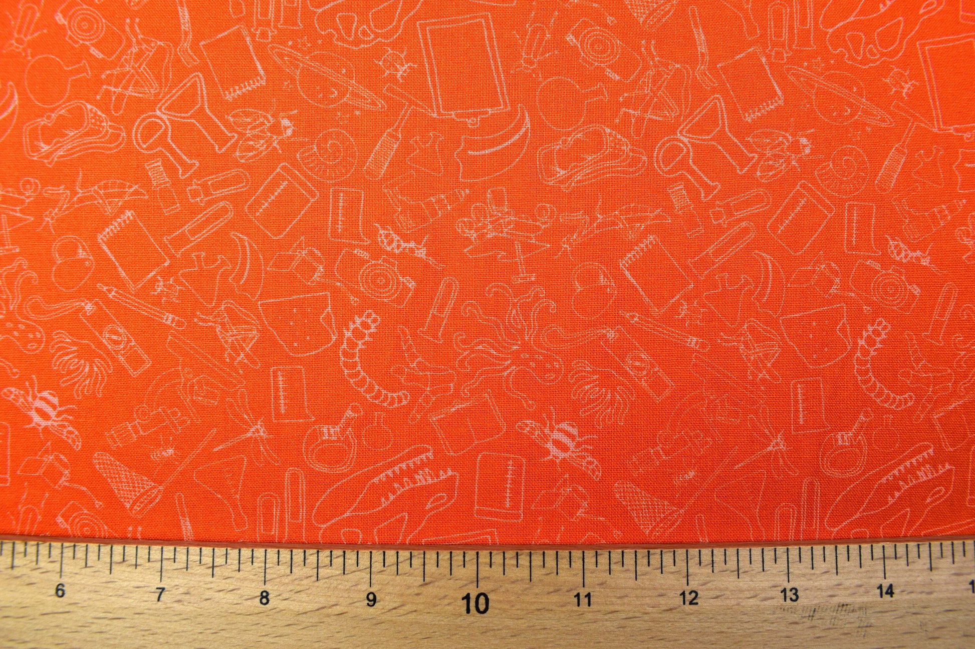 Orange scientific Quilting Fabric, Natural History Museum, cotton fabric - Price by the Half Metre The Quilt Sanctuary