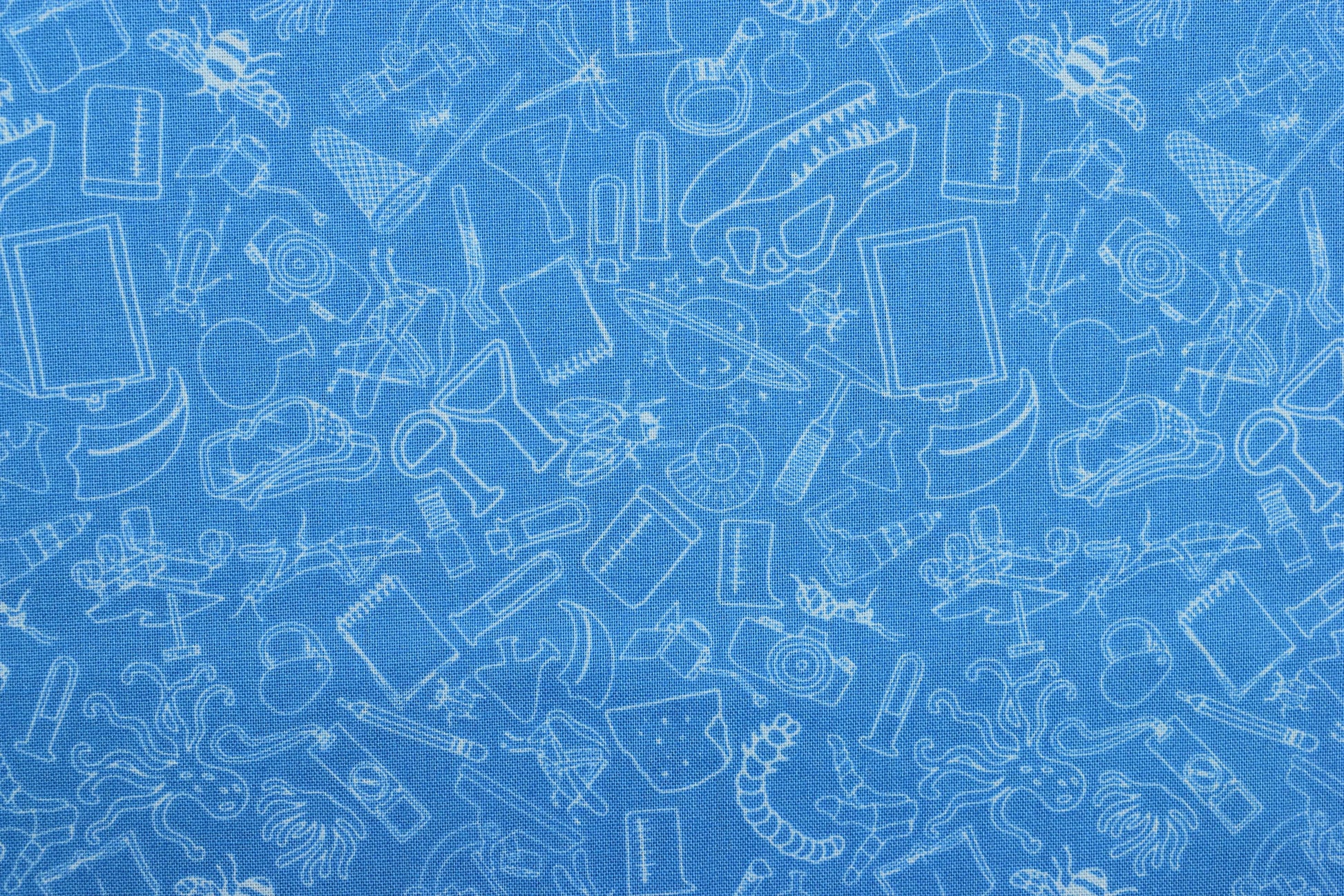 Blue scientific Quilting Fabric, Natural History Museum, cotton fabric - Price by the Half Metre The Quilt Sanctuary
