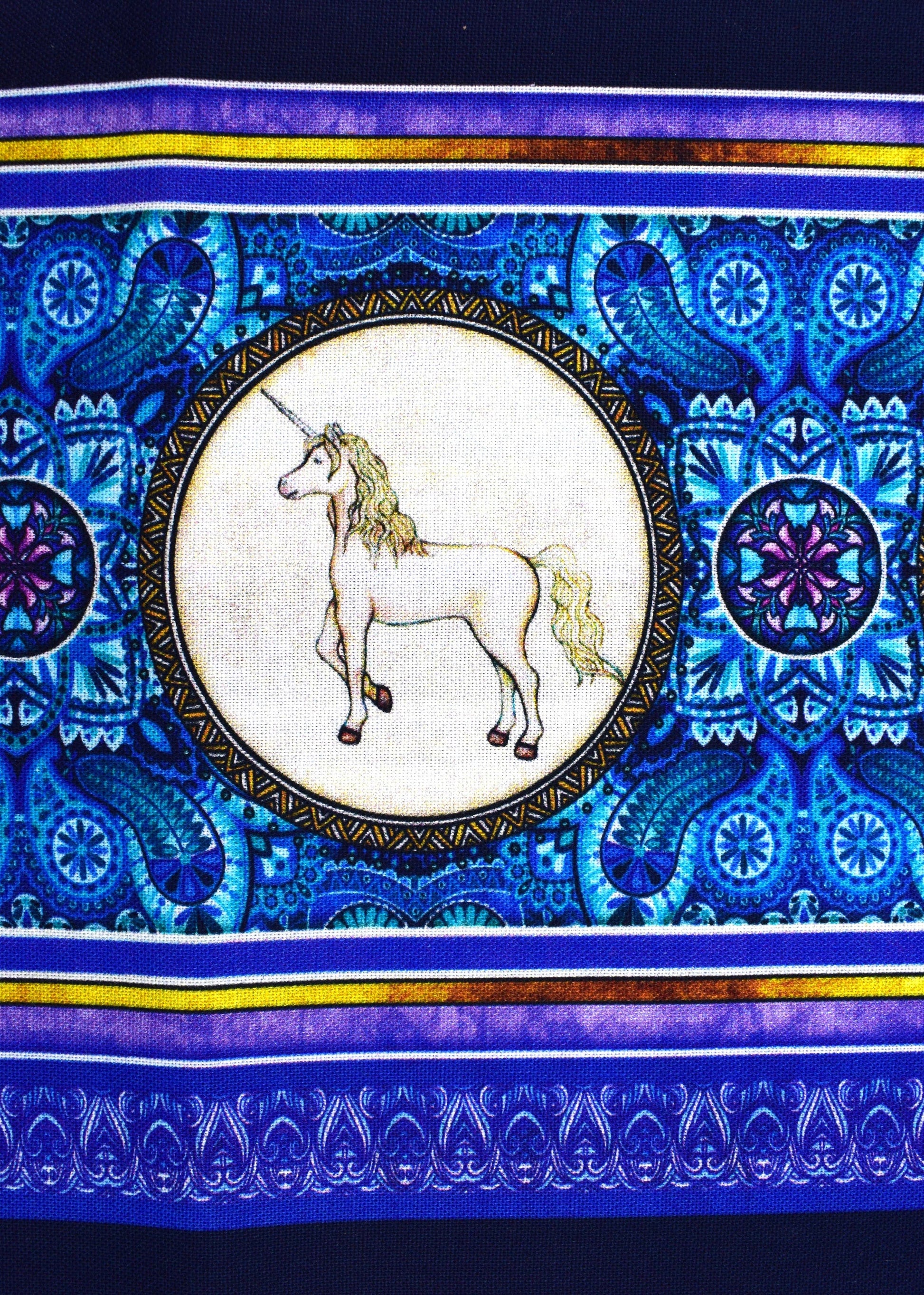 Unicorn Border fabric, Quilting fabric, cotton fabric, quilting treasures, Mystical, Price by the Half Metre The Quilt Sanctuary