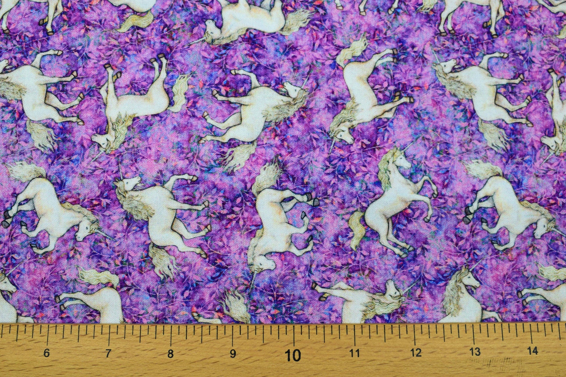 Small pink Unicorn fabric, Quilting fabric, cotton fabric, quilting treasures, Mystical, Price by the Half Metre The Quilt Sanctuary