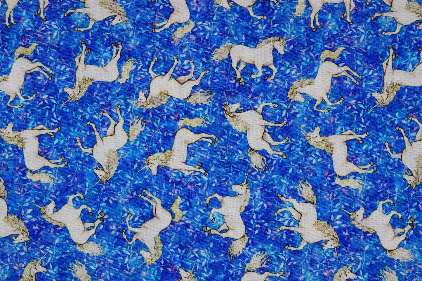 Small blue Unicorn fabric, Quilting fabric, cotton fabric, quilting treasures, Mystical, Price by the Half Metre The Quilt Sanctuary