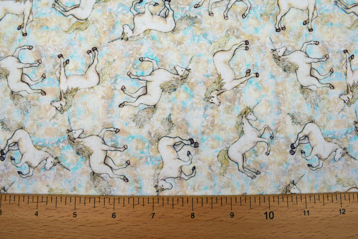 Small Cream Unicorn fabric, Quilting fabric, cotton fabric, quilting treasures, Mystical, Price by the Half Metre The Quilt Sanctuary