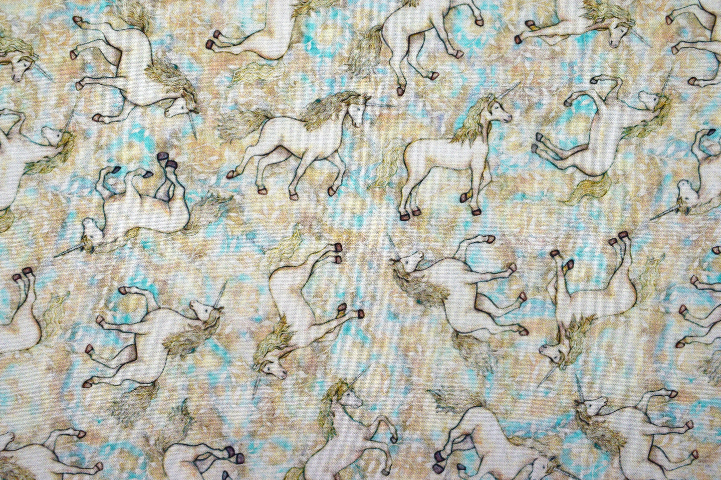 Small Cream Unicorn fabric, Quilting fabric, cotton fabric, quilting treasures, Mystical, Price by the Half Metre The Quilt Sanctuary