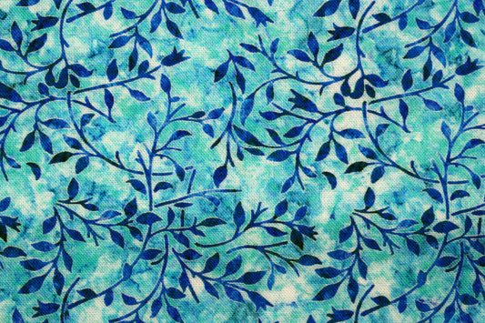 Turquoise Vine fabric, Quilting fabric, cotton fabric, quilting treasures, Mystical, Price by the Half Metre The Quilt Sanctuary