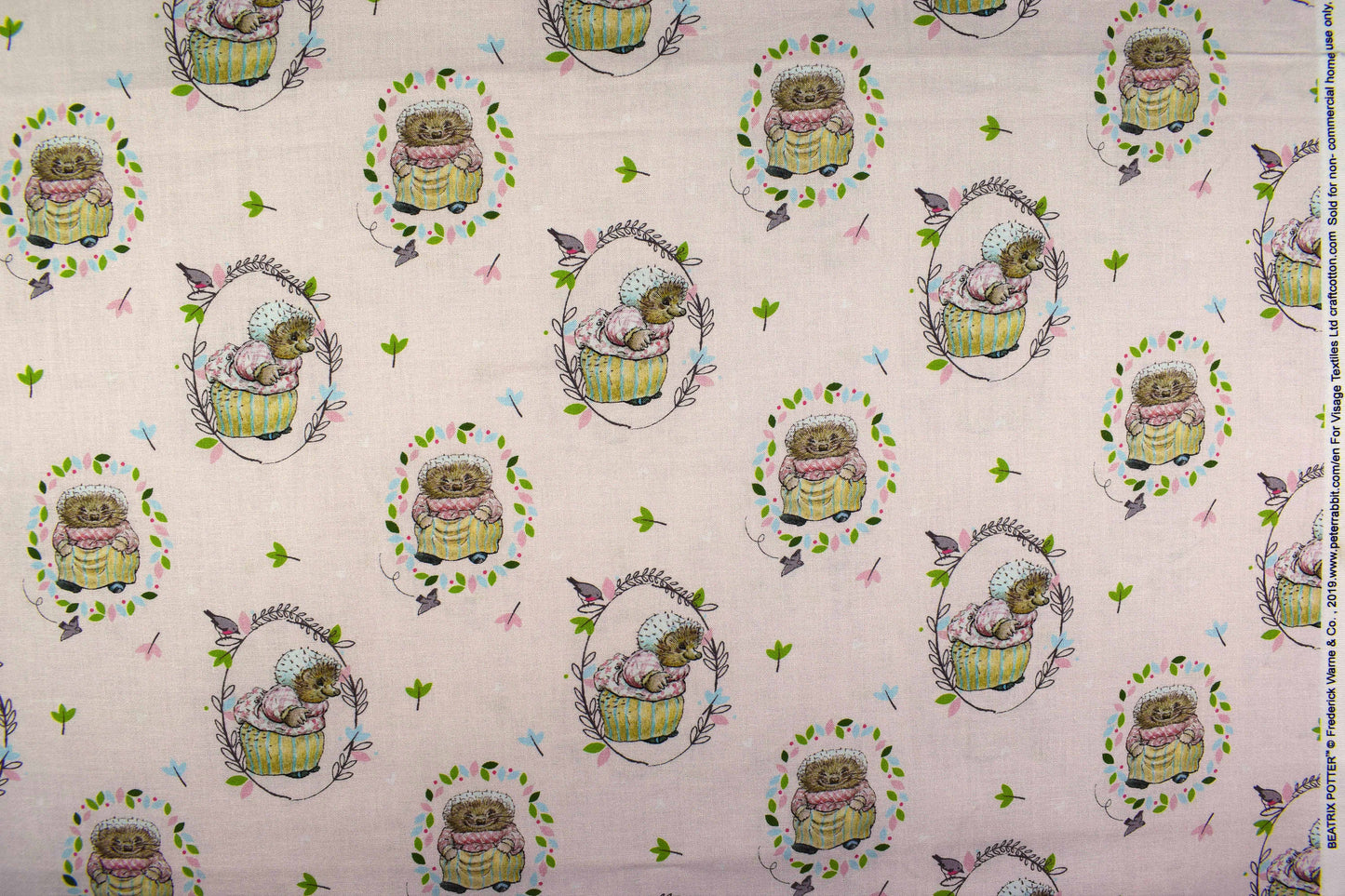 Mrs Tiggy Winkle quilting fabric, Peter Rabbit, Beatrix Potter - Price by the Half Metre The Quilt Sanctuary