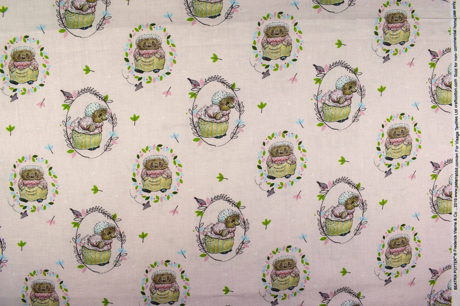 Mrs Tiggy Winkle quilting fabric, Peter Rabbit, Beatrix Potter - Price by the Half Metre The Quilt Sanctuary
