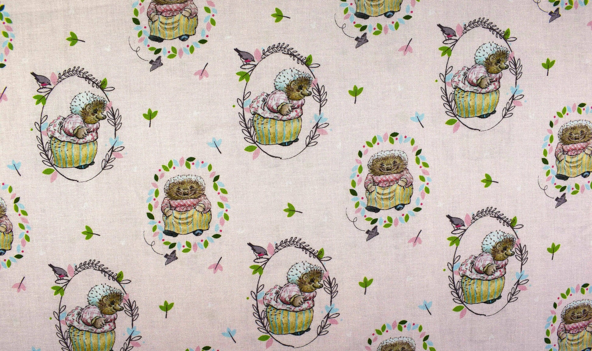 Mrs Tiggy Winkle quilting fabric, Peter Rabbit, Beatrix Potter - Price by the Half Metre The Quilt Sanctuary