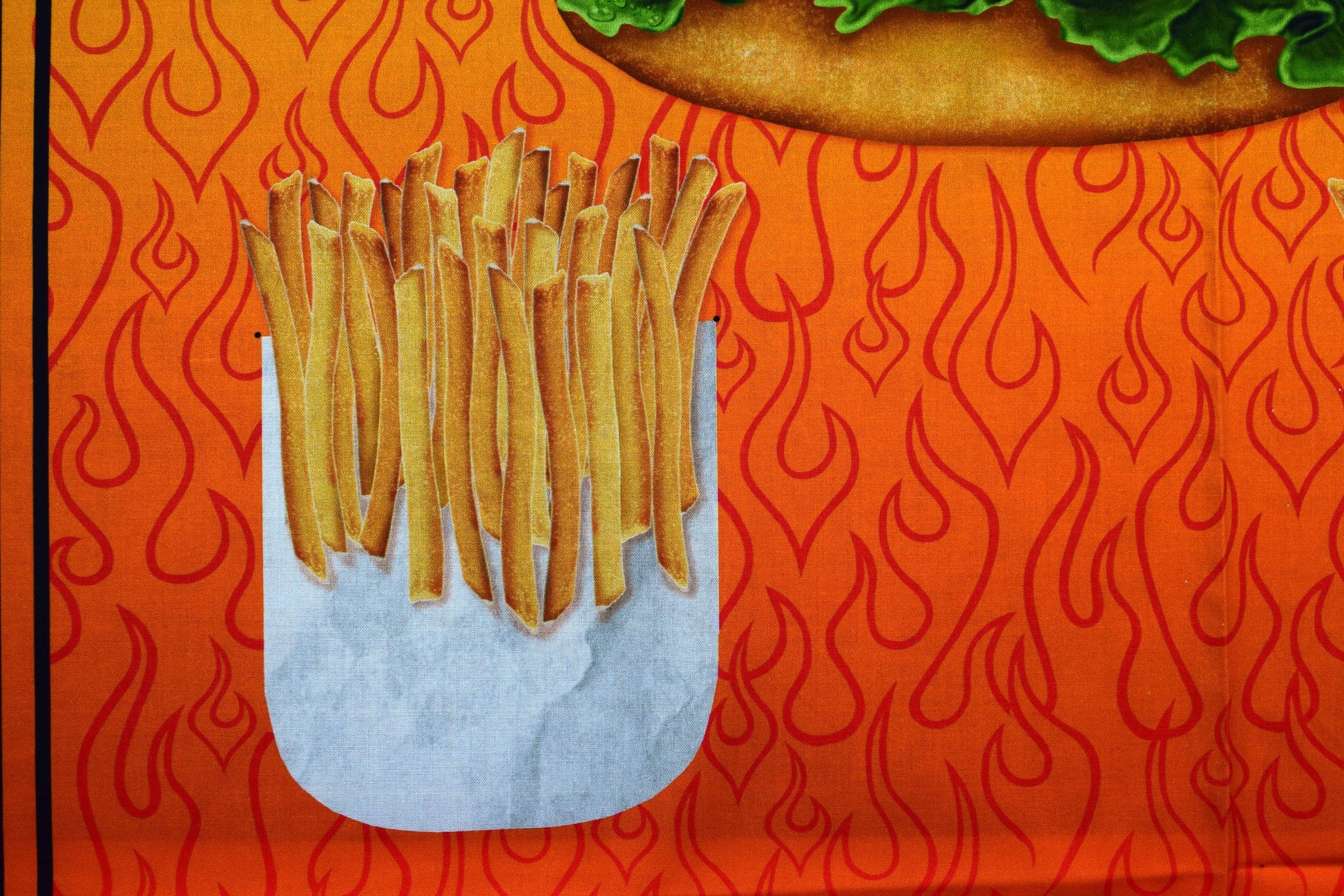 Burger apron, Barbecue apron panel, BBQ apron, craft panel The Quilt Sanctuary