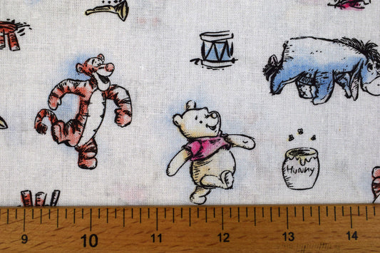 Disney Winnie the pooh and friends Quilting Fabric, Cotton Fabric - Price by the Half Metre The Quilt Sanctuary
