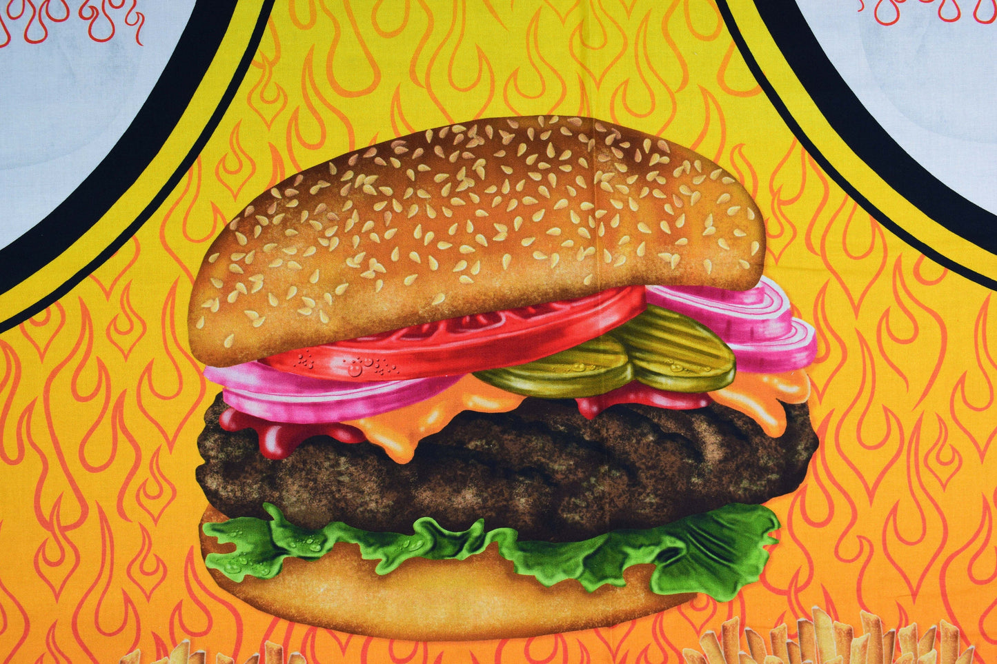 Burger apron, Barbecue apron panel, BBQ apron, craft panel The Quilt Sanctuary
