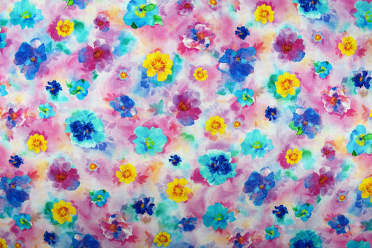 Pink Watercolour floral fabric, Quilting fabric, cotton fabric, quilting treasures, Charlene, Price by the Half Metre The Quilt Sanctuary