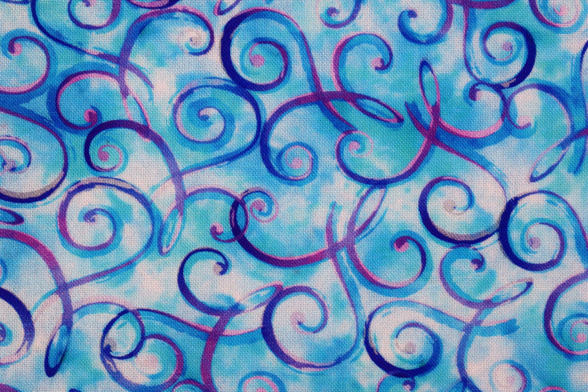 Blue Swirls fabric, Quilting fabric, cotton fabric, quilting treasures, Charlene, Price by the Half Metre The Quilt Sanctuary