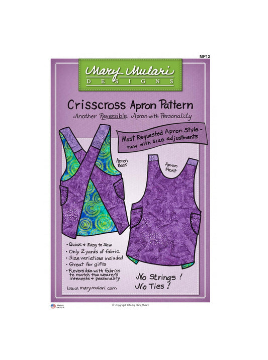 Crisscross apron pattern by Mary Mulari - PATTERN ONLY The Quilt Sanctuary