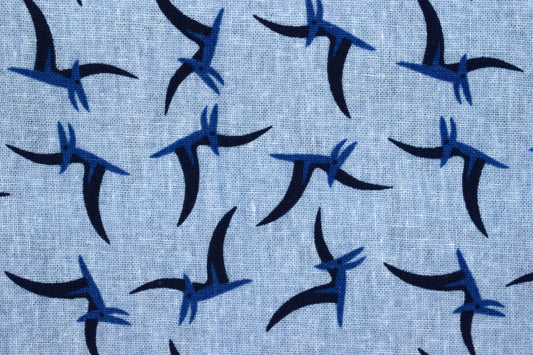 Blue Dinosaur fabric, Quilting fabric, cotton fabric, Childrens fabric - Price by the Half Metre The Quilt Sanctuary