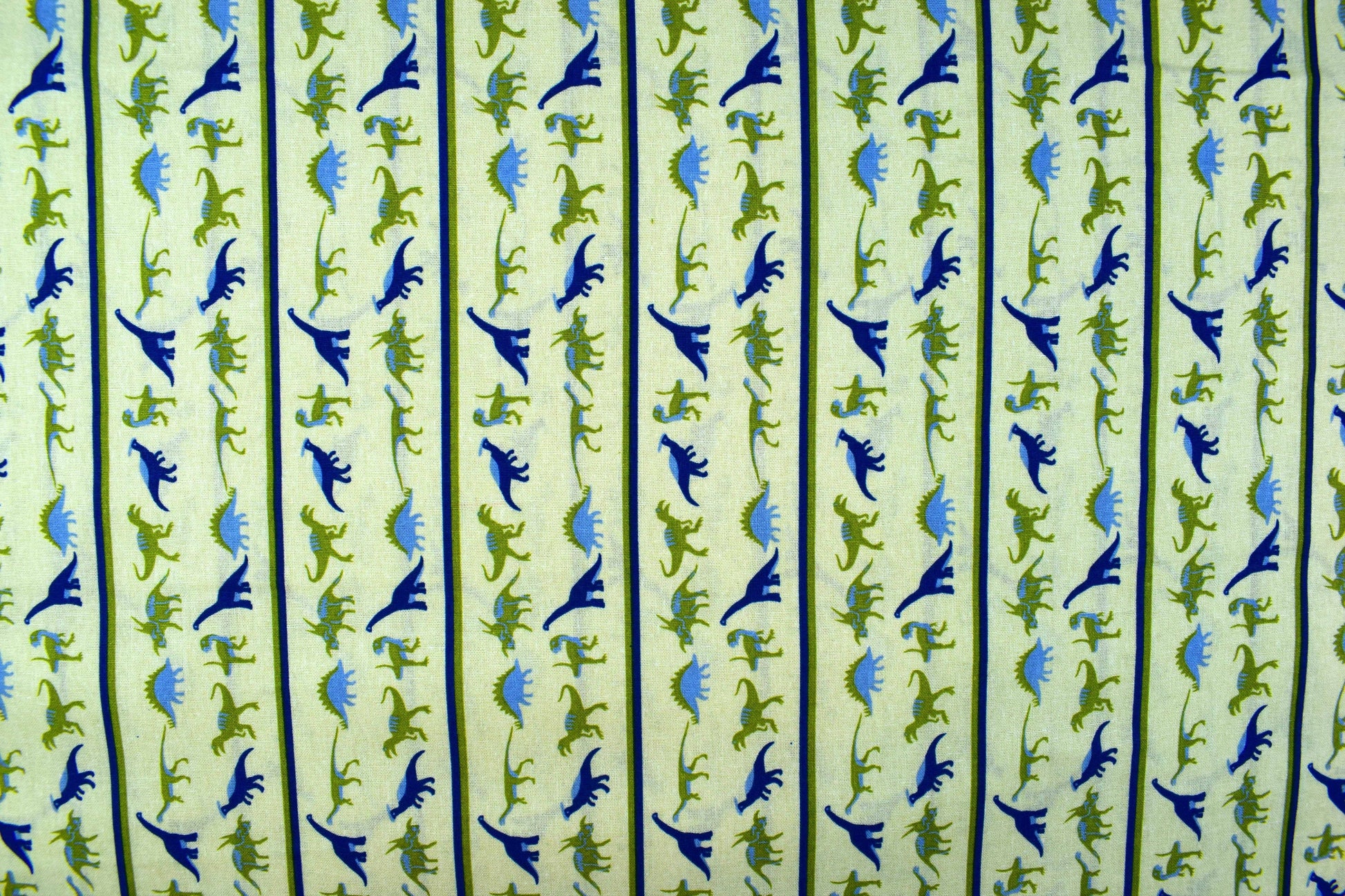 yellow Dinosaur fabric, Quilting fabric, cotton fabric, Childrens fabric - Price by the Half Metre The Quilt Sanctuary