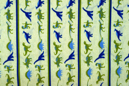 yellow Dinosaur fabric, Quilting fabric, cotton fabric, Childrens fabric - Price by the Half Metre The Quilt Sanctuary