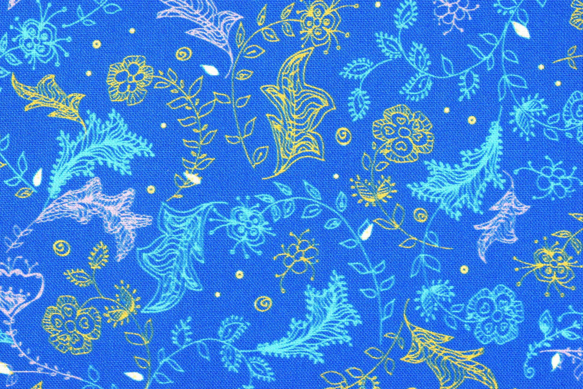 Blue floral fabric, Quilting fabric, Dragonfly Dance, price by the half metre The Quilt Sanctuary