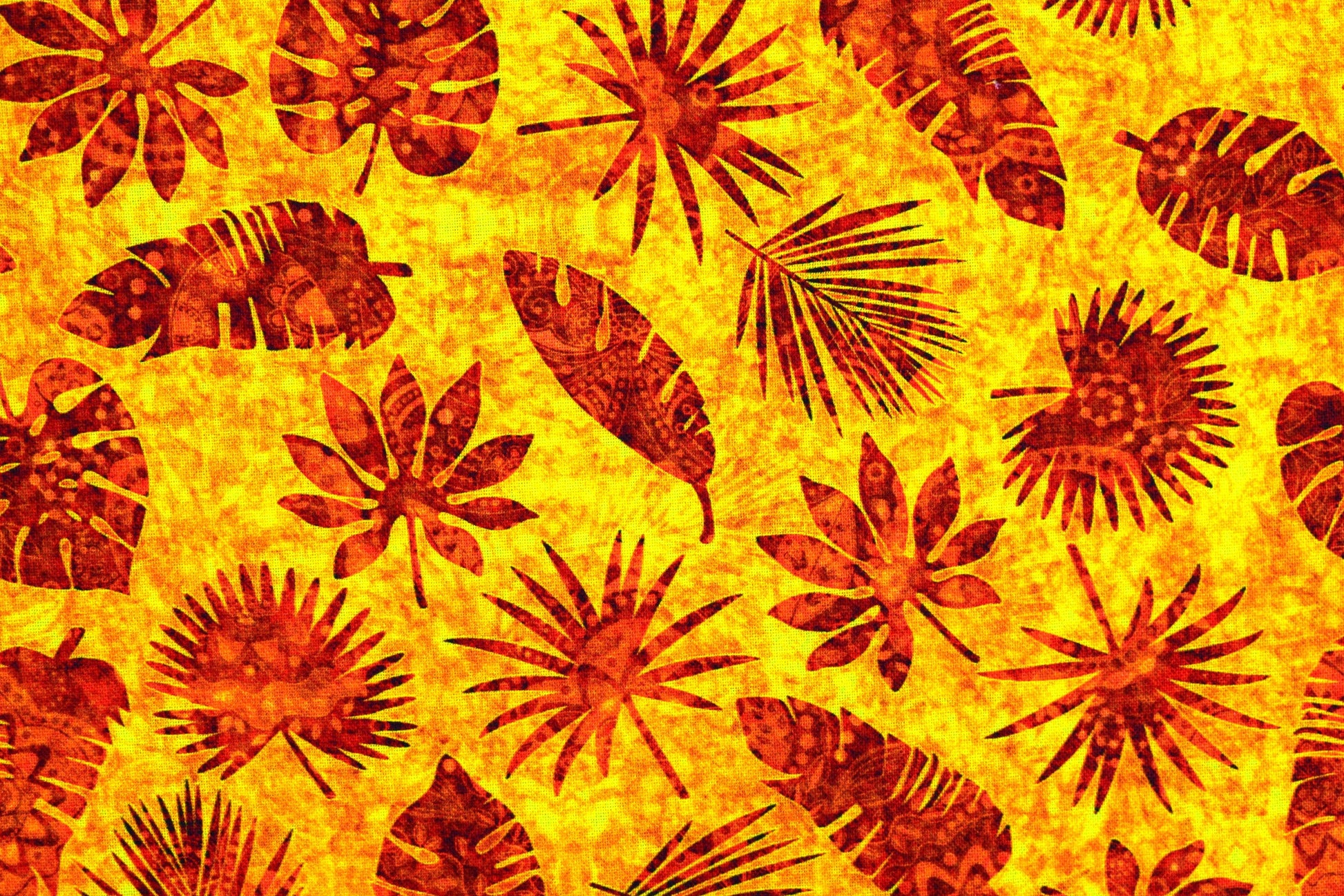 Burnt orange tropical foliage fabric, Quilting fabric, cotton fabric, quilting treasures, Serengeti, Price by the Half Metre The Quilt Sanctuary