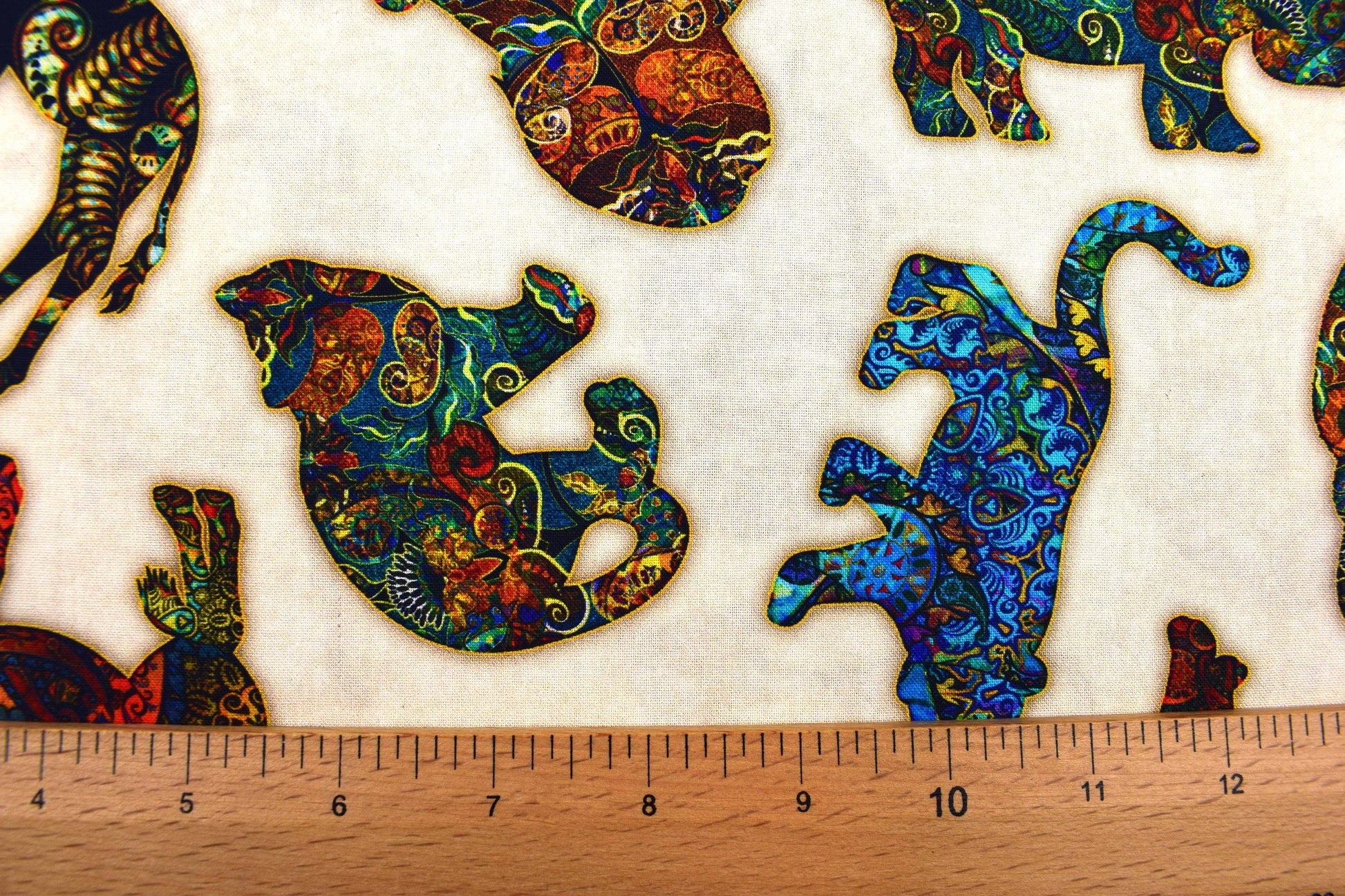 Boho African Animal fabric, Quilting fabric, cotton fabric, quilting treasures, Serengeti, Price by the Half Metre The Quilt Sanctuary