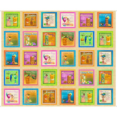 tropical fabric panel, Quilting panel, picture patch, postcards paradise, quilting treasures, The Quilt Sanctuary