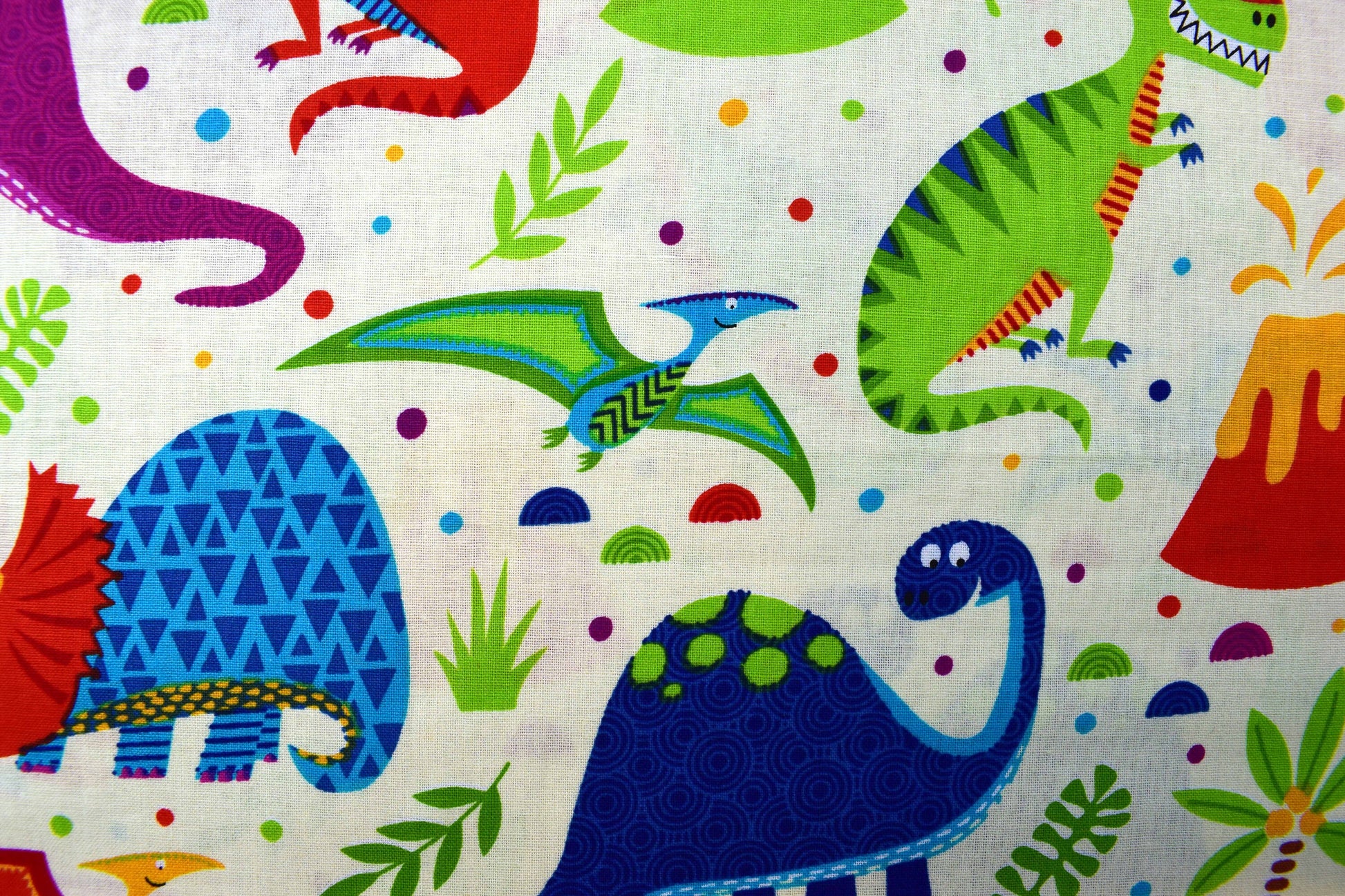 Childrens Dinosaur fabric, Quilting fabric, cotton fabric - Price by the Half Metre The Quilt Sanctuary