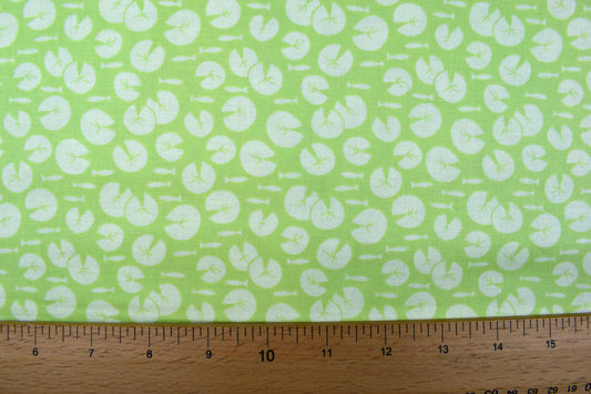 Green Lily pad fabric, quilting fabric, Lily pad by Debbie Shore fabric Price by the Half Metre The Quilt Sanctuary