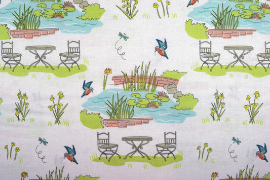 Country garden fabric, quilting fabric, Lily pad by Debbie Shore fabric Price by the Half Metre The Quilt Sanctuary