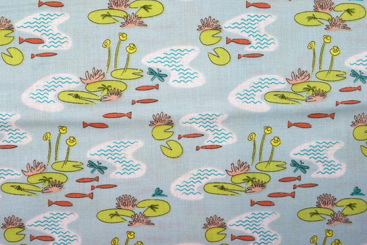 Garden Pond fabric, quilting fabric, Lily pad by Debbie Shore fabric Price by the Half Metre The Quilt Sanctuary