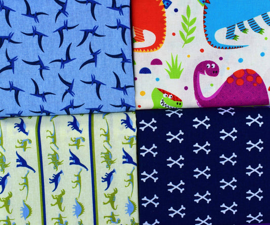 Dinosaur fabric Bundle, Dinosaurs fabric collection, quilting fabric The Quilt Sanctuary