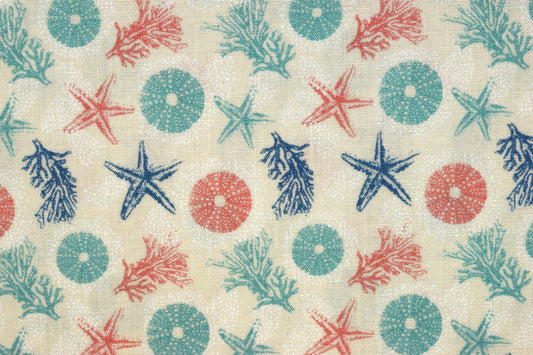 Star fish Fabric, cotton quilting fabric, Driftwood - Price by the Half Metre The Quilt Sanctuary