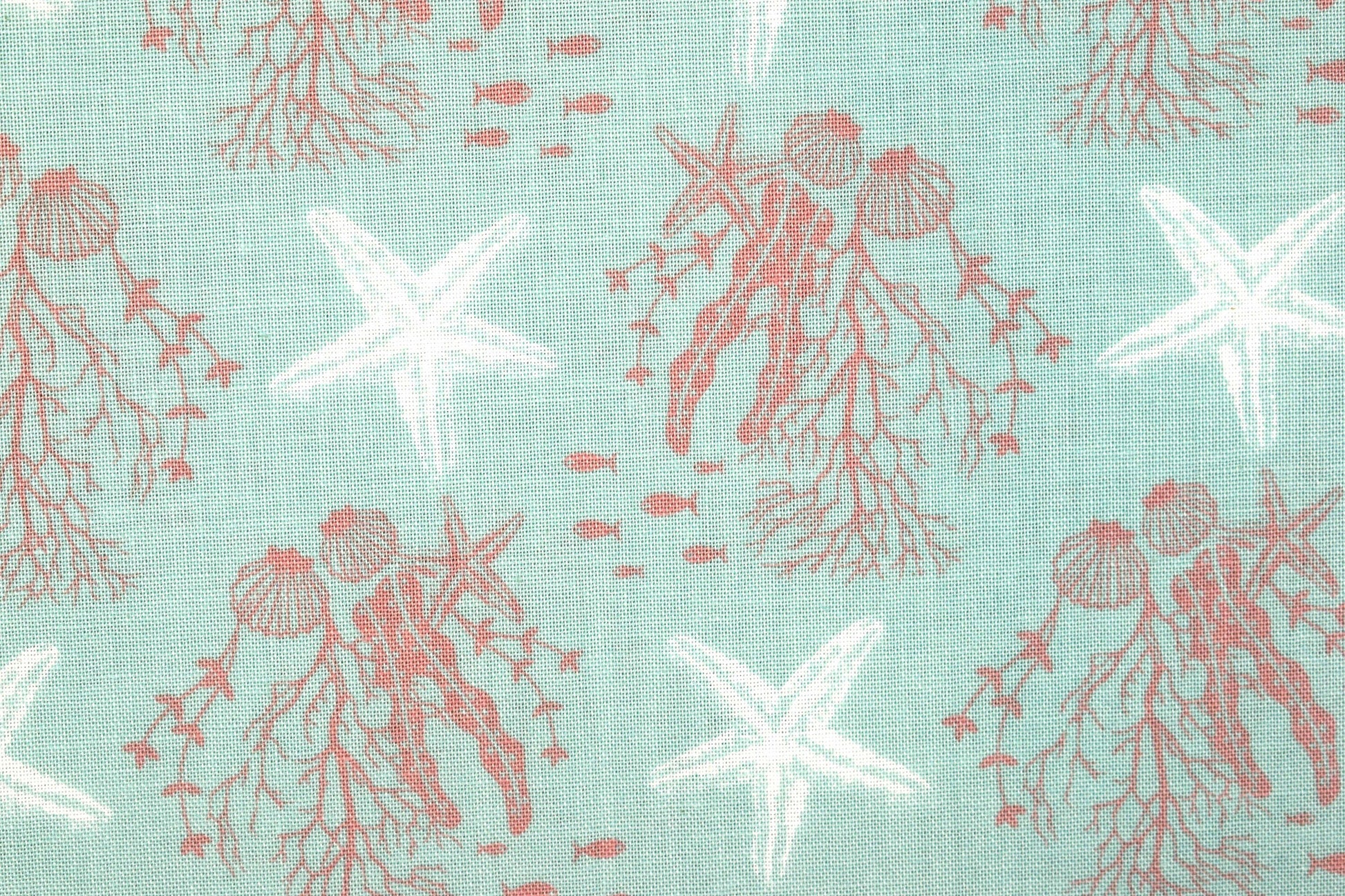 coral reef Fabric, cotton quilting fabric, Driftwood - Price by the Half Metre The Quilt Sanctuary