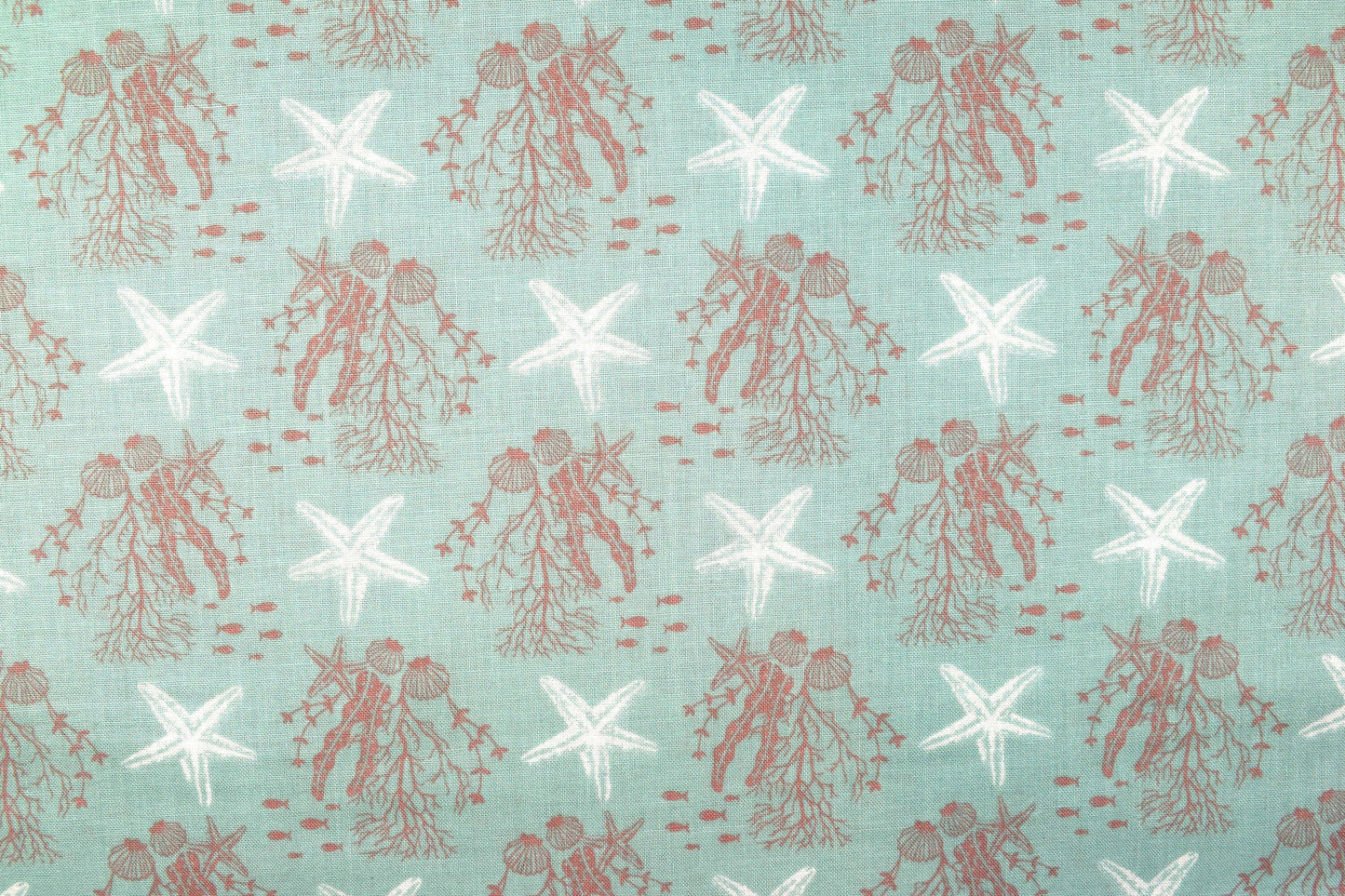 coral reef Fabric, cotton quilting fabric, Driftwood - Price by the Half Metre The Quilt Sanctuary