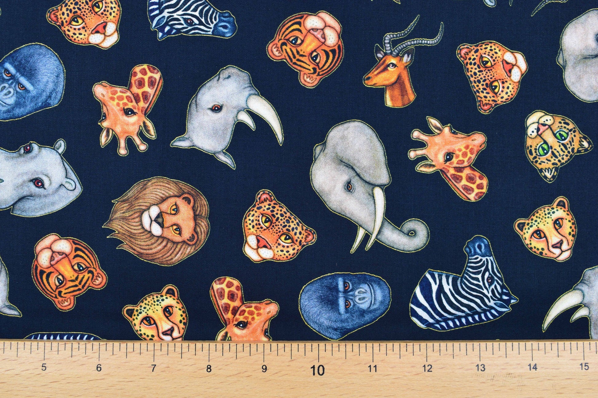 African animal heads fabric, Cotton Quilting Fabric by quilting treasures The Quilt Sanctuary