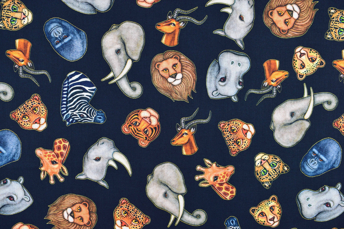 African animal heads fabric, Cotton Quilting Fabric by quilting treasures The Quilt Sanctuary