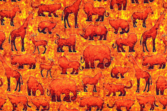 Animal silhouettes fabric, Quilting fabric, cotton fabric, quilting treasures, Serengeti, Price by the Half Metre The Quilt Sanctuary