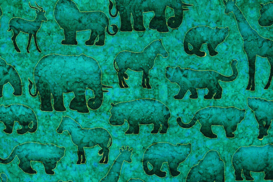 African Animal silhouettes fabric, Quilting fabric, cotton fabric, quilting treasures, Serengeti, Price by the Half Metre The Quilt Sanctuary
