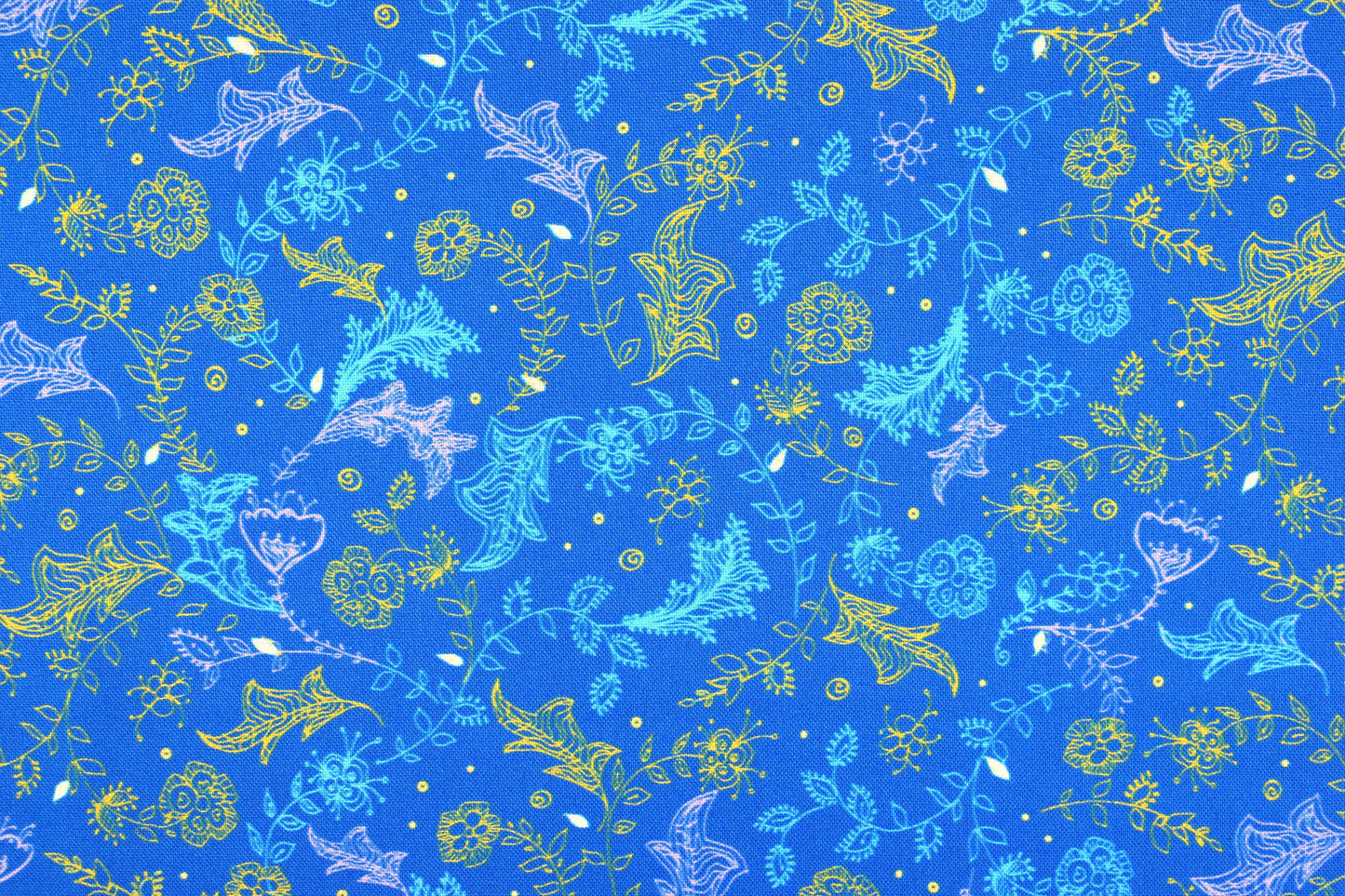 Blue floral fabric, Quilting fabric, Dragonfly Dance, price by the half metre The Quilt Sanctuary