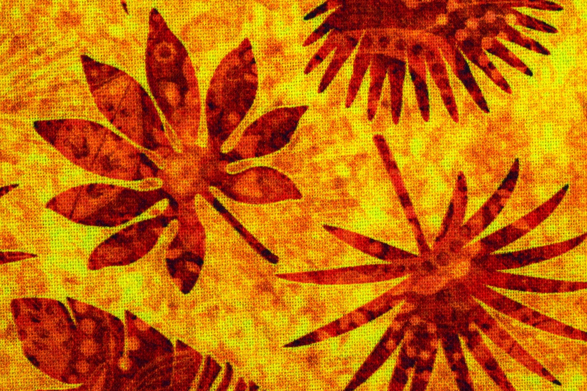 Burnt orange tropical foliage fabric, Quilting fabric, cotton fabric, quilting treasures, Serengeti, Price by the Half Metre The Quilt Sanctuary