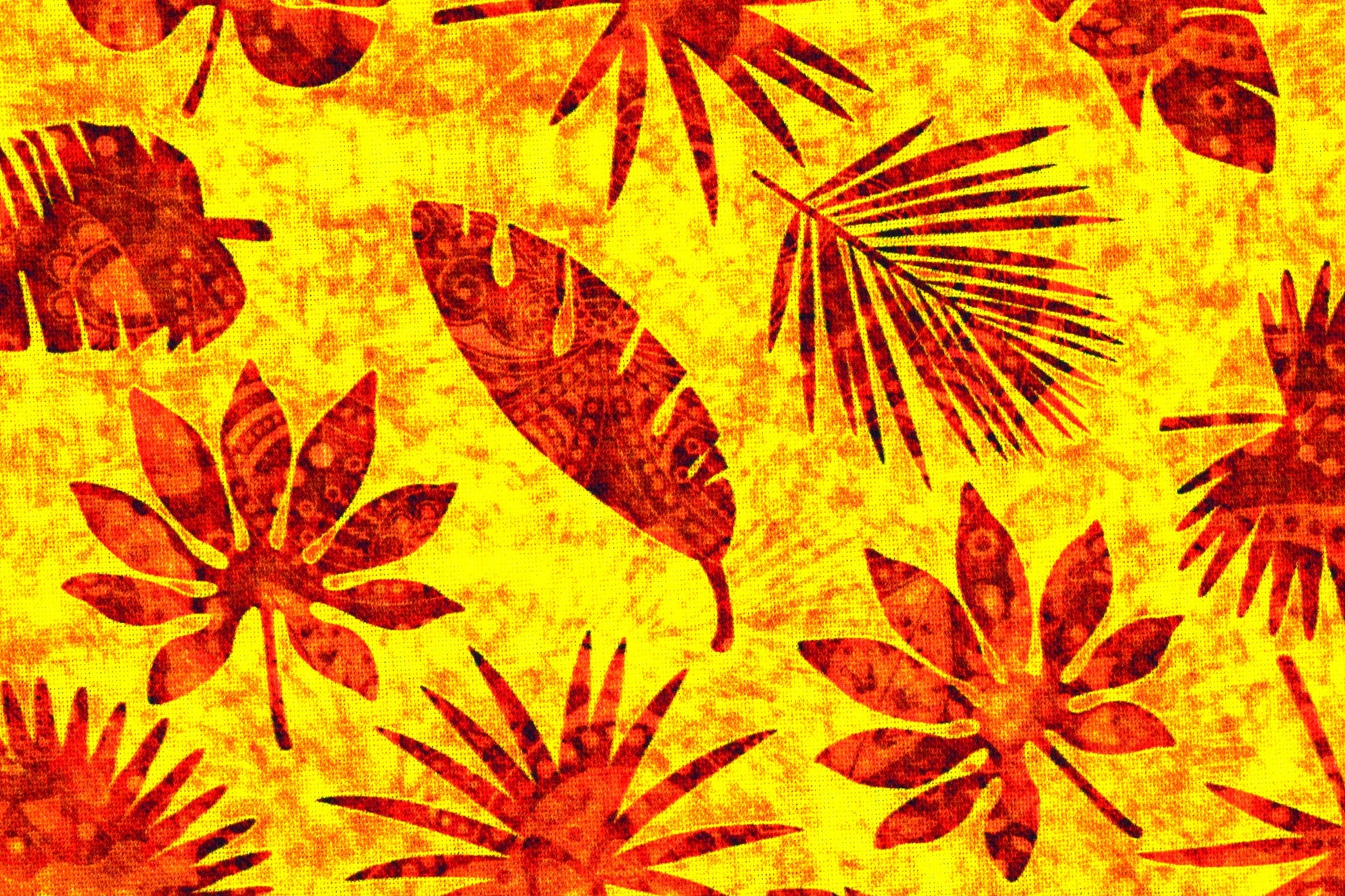 Burnt orange tropical foliage fabric, Quilting fabric, cotton fabric, quilting treasures, Serengeti, Price by the Half Metre The Quilt Sanctuary