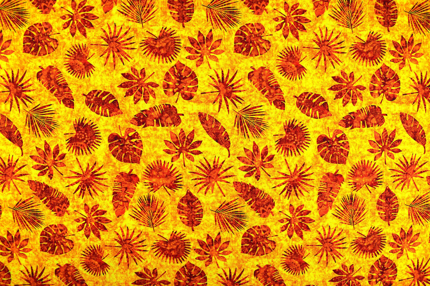 Burnt orange tropical foliage fabric, Quilting fabric, cotton fabric, quilting treasures, Serengeti, Price by the Half Metre The Quilt Sanctuary