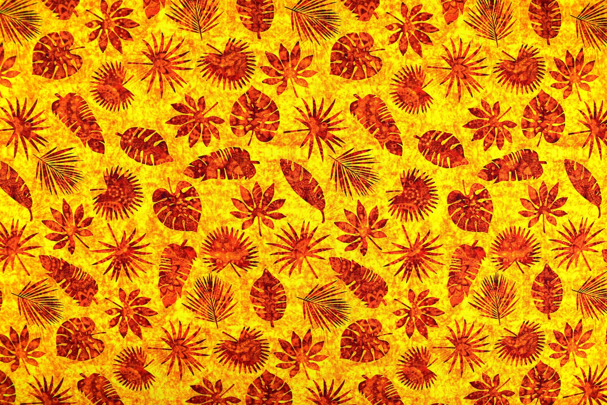 Burnt orange tropical foliage fabric, Quilting fabric, cotton fabric, quilting treasures, Serengeti, Price by the Half Metre The Quilt Sanctuary