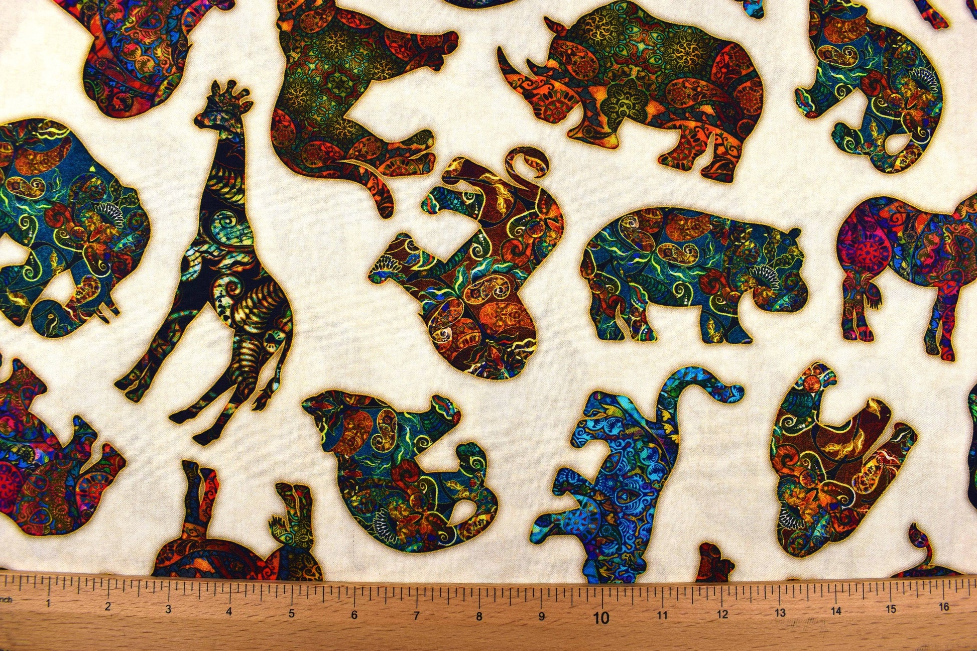 Boho African Animal fabric, Quilting fabric, cotton fabric, quilting treasures, Serengeti, Price by the Half Metre The Quilt Sanctuary