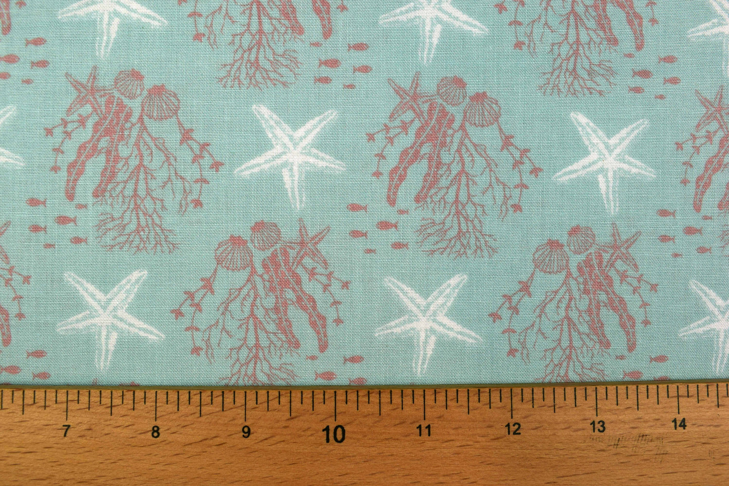 coral reef Fabric, cotton quilting fabric, Driftwood - Price by the Half Metre The Quilt Sanctuary